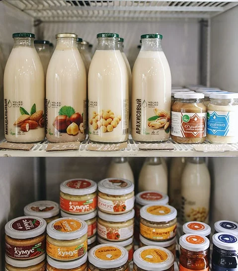 Fridge filled with volko molko products