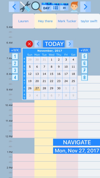 Salon Scheduler screenshot of calendar